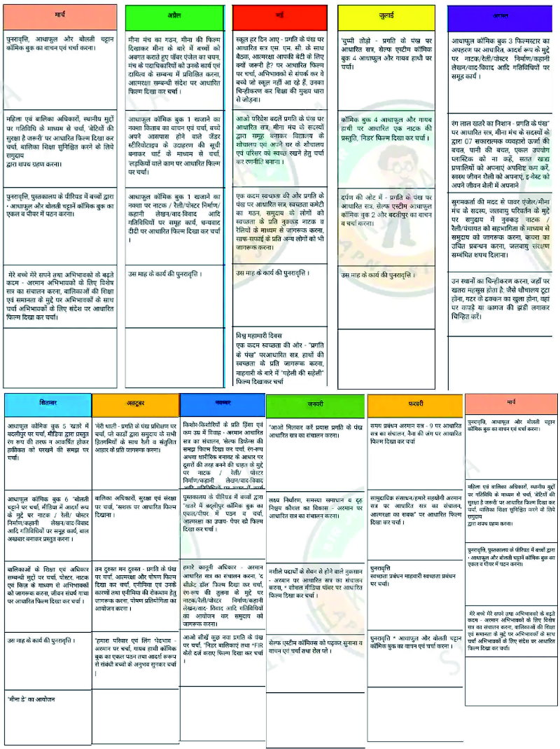 meena manch time table