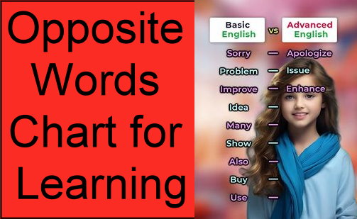Opposite Words Chart for Learning